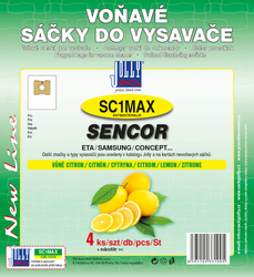 Jolly SC1 MAX CITRÓN Voňavé textilní sáčky do vysavačů ETA; SENCOR a dalších, 4 ks