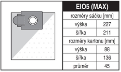 Jolly EIO5 MAX Rozměry sáčku a tvar kartónu