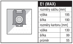 Jolly E1 Sáčky do vysavačů - výhodné balení 20 ks