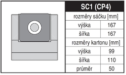 Jolly SC1 (CP4) Rozměry sáčku a tvar kartónu