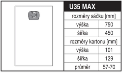 Jolly U35 MAX Rozměry sáčku a tvar kartónu