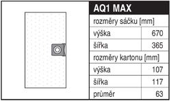 Jolly AQ1 MAX Rozměry sáčku a tvar kartónu