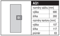 Jolly AQ1 Rozměry sáčku a tvar kartónu