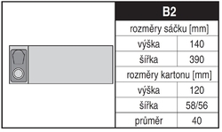 Jolly B2 Rozměry sáčku a tvar kartónu