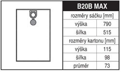 Jolly B20B MAX Textilní sáček pro průmyslové vysavače BOSCH; METABO a další, 1 ks