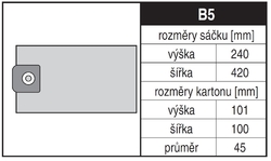 Jolly B5 Rozměry sáčku a tvar kartónu