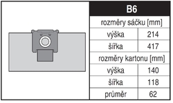 Jolly B6 Rozměry sáčku a tvar kartónu