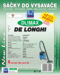 Jolly DL1 MAX Textilní sáčky do vysavačů DE´LONGHI; EINHELL; LIV a dalších 