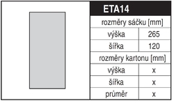 Jolly ETA14 Rozměry sáčku a tvar kartónu