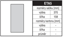 Jolly ETA5 Rozměry sáčku a tvar kartónu