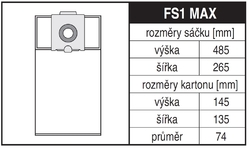 Jolly FS1 MAX Rozměry sáčku a tvar kartónu  