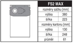 Jolly FS2 MAX Rozměry sáčku a tvar kartónu
