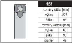 Jolly H23 Rozměry sáčku a tvar kartónu