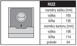 Jolly HU2 Rozměry sáčku a tvar kartónu