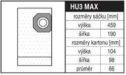 Jolly HU3 MAX Rozměry sáčku a tvar kartónu