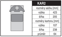 Jolly KAR2 Rozměry sáčku a tvar kartónu