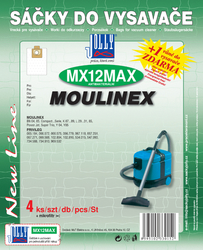 Jolly MX12 MAX Textilní sáčky do vysavačů MOULINEX a dalších, 4 ks