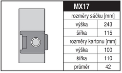 Jolly MX17 Rozměry sáčku a tvar kartónu