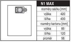 Jolly N1 MAX Rozměry sáčku a tvar kartónu