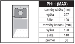 Jolly PH11 Rozměry sáčku a tvar kartónu