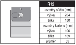 Jolly R12 Rozměry sáčku a tvar kartónu