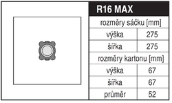 Jolly R16 MAX Rozměry sáčku a tvar kartónu