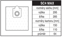 Jolly SC4 MAX Rozměry sáčku a tvar kartónu