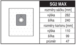 Jolly SG2 MAX Rozměry sáčku a tvar kartónu