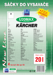 Jolly U20 MAX Textilní sáčky o objemu 20 l do průmyslových vysavačů KÄRCHER; ROWENTA a dalších 