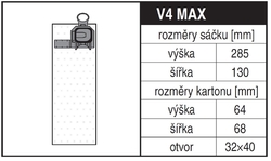 Jolly V4 MAX Rozměry sáčku a tvar kartónu