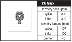 Jolly Z5 MAX Rozměry sáčku a tvar kartónu