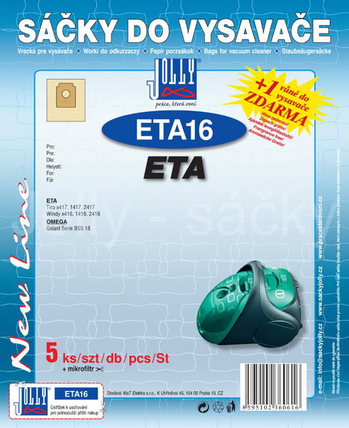 Jolly ETA16 Sáčky do vysavačů ETA; OMEGA