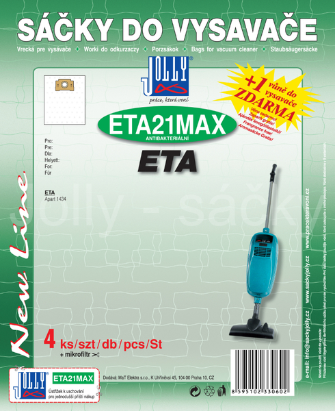 Jolly ETA21 MAX Textilní sáčky do vysavačů ETA Apart 1434