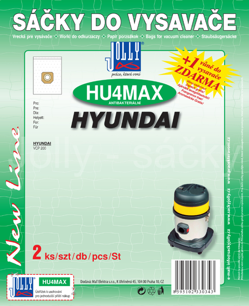 Jolly HU4 MAX Textilní sáčky do vysavačů  HYUNDAI VCP 200