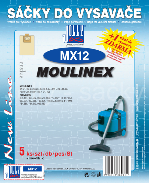 Jolly MX12 Sáčky do vysavačů MOULINEX; PRIVILEG