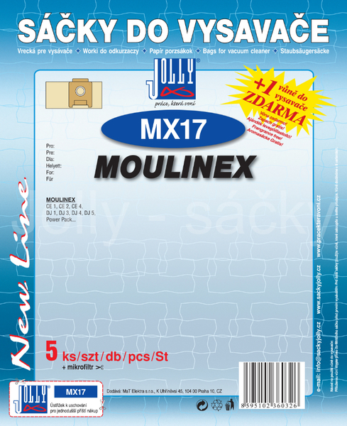 Jolly MX17 Sáčky do vysavačů MOULINEX 