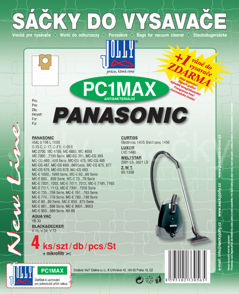 Jolly PC1 MAX Textilní sáčky do vysavačů PANASONIC a dalších 