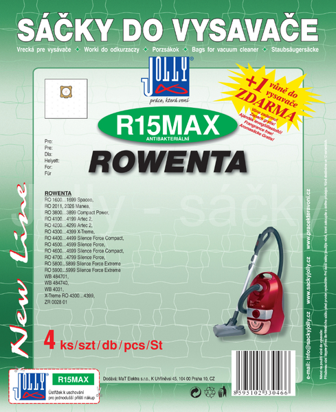 Jolly R15 MAX Textilní sáčky do vysavačů ROWENTA 