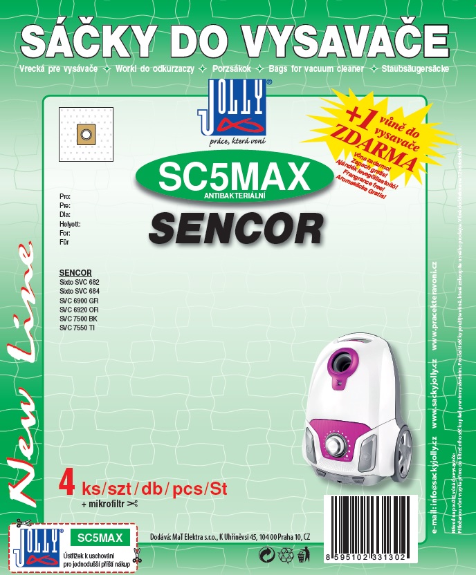 Nové textilní sáčky do vysavačů Sencor Sixto